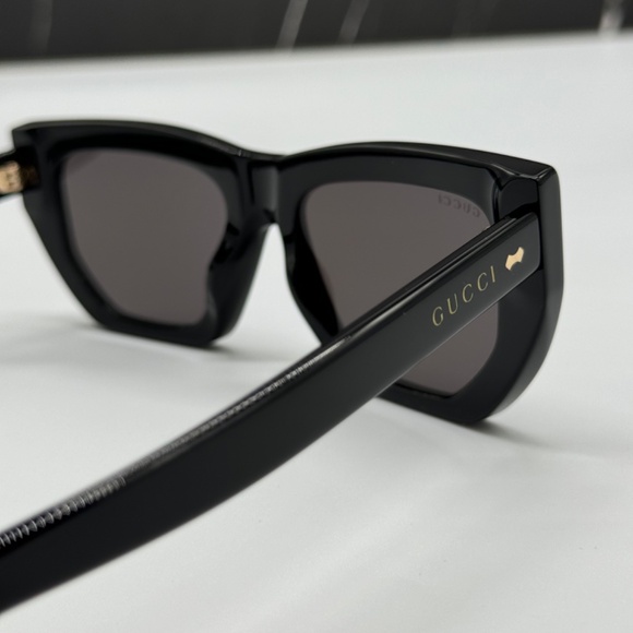 NEW GG1520S 001 GUCCI BLACK GREY GEOMETRIC WOMEN GUCCI SUNGLASSES - Picture 9 of 13
